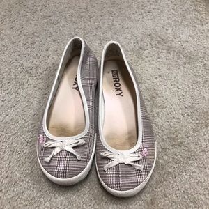 Roxy plaid slip ons